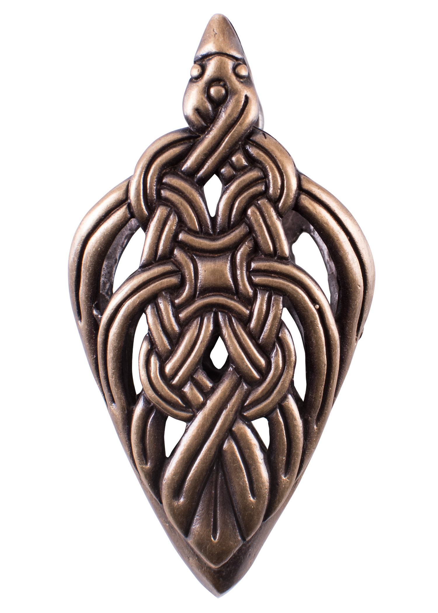 Ortblech für Wikinger-Schwertscheide, Messing mit Antik-Finish