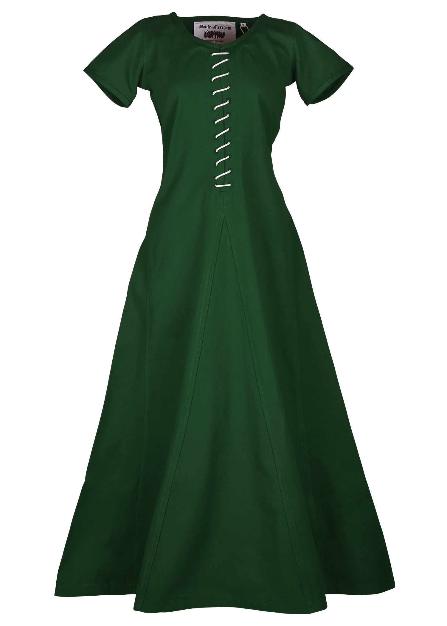 Kurzärmelige Cotehardie Ava, Mittelalterkleid, grün, Größe XL