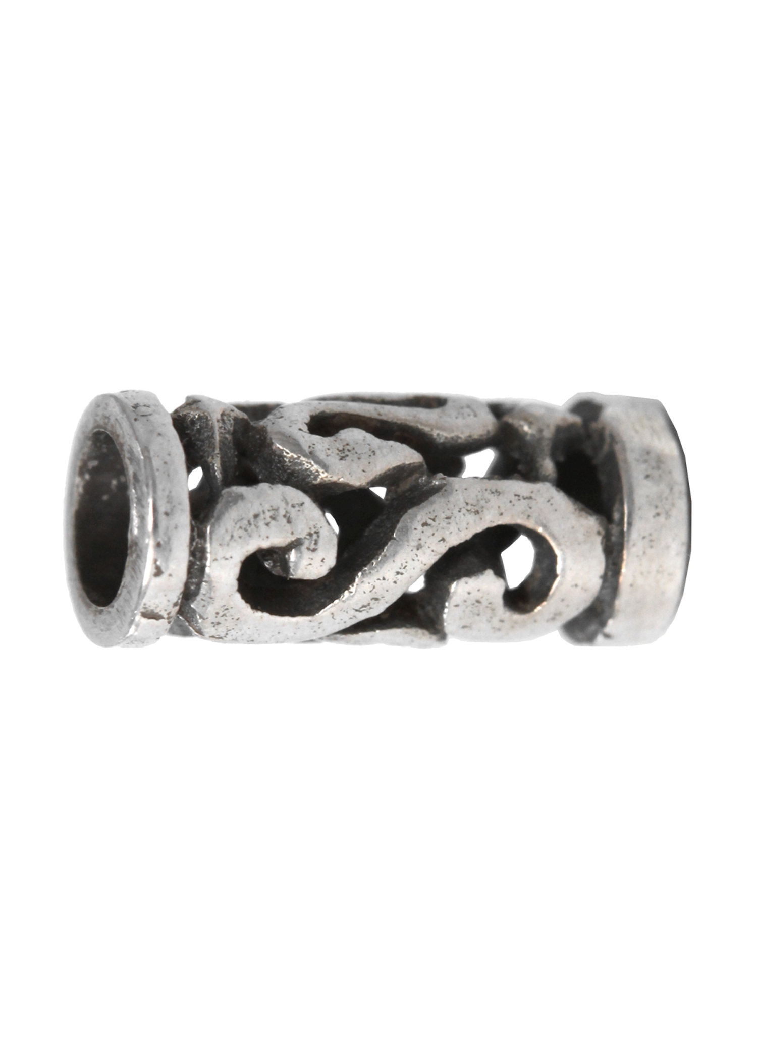 Kleine Keltische Bartperle mit Spiralen aus Silber