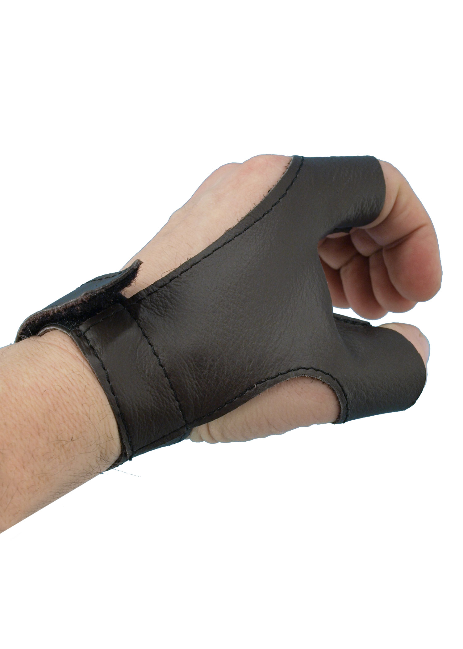 Bogenhandschuh aus Leder für Rechtshänder, braun, Größe XL