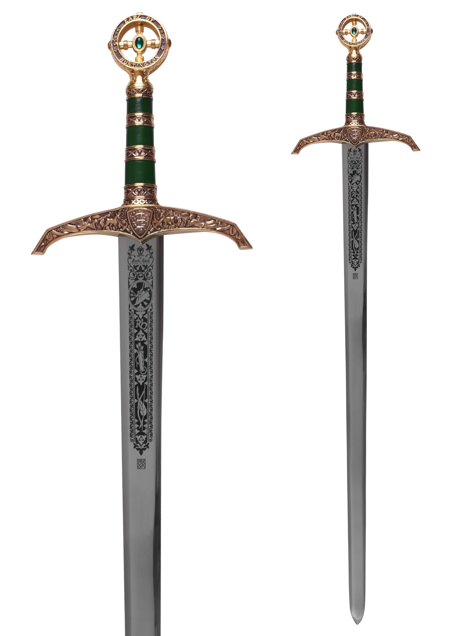 Schwert Robin Hood, goldfarben, mit Zierätzung, Marto